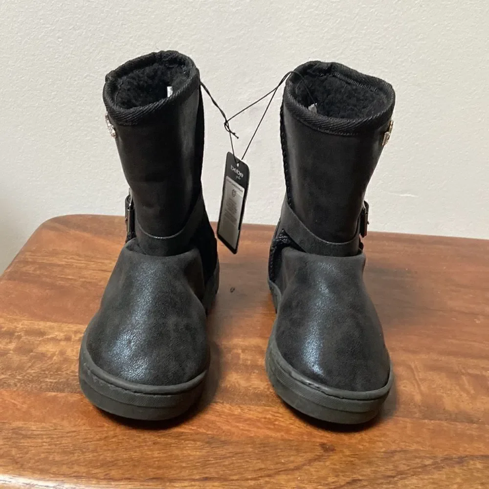 𝅺Bebe Winter Black Boots Size 12 Girls New